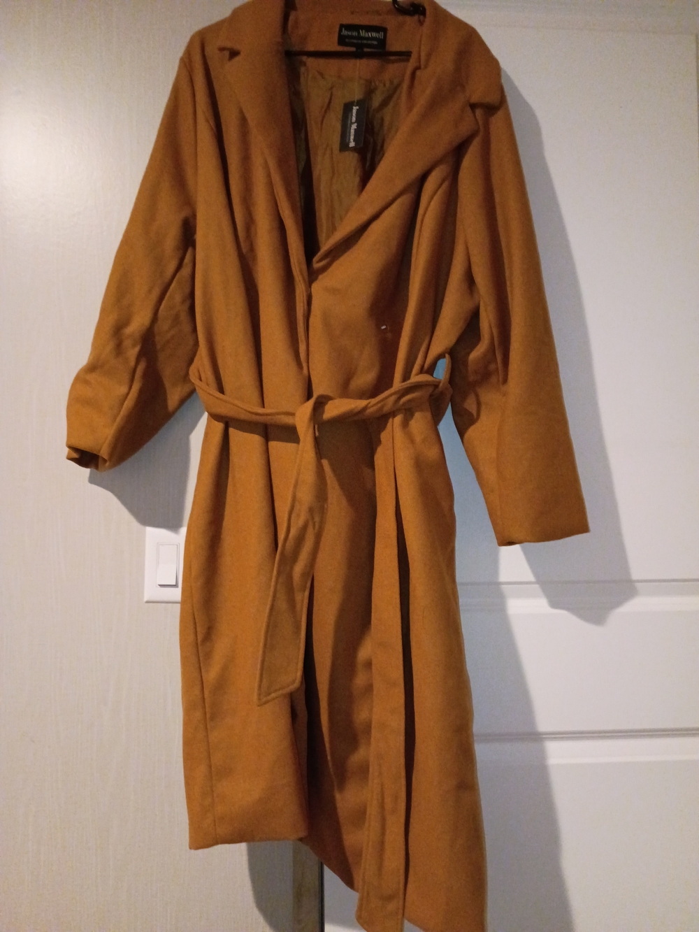 Jason Maxwell Women's and Women's Plus Long Coat with Tie Belt, Size. 3X NWT